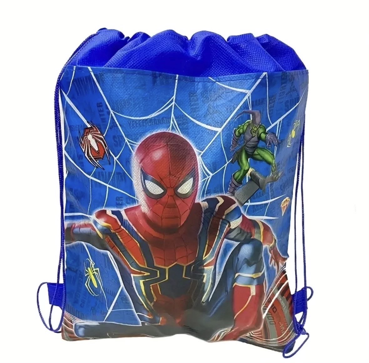Non-Woven Drawstring Spider-Man Bags-8pk