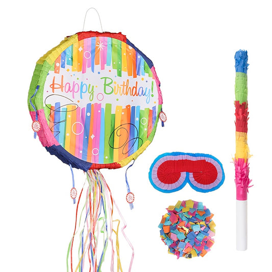 Happy Birthday Colorful Pinata Set