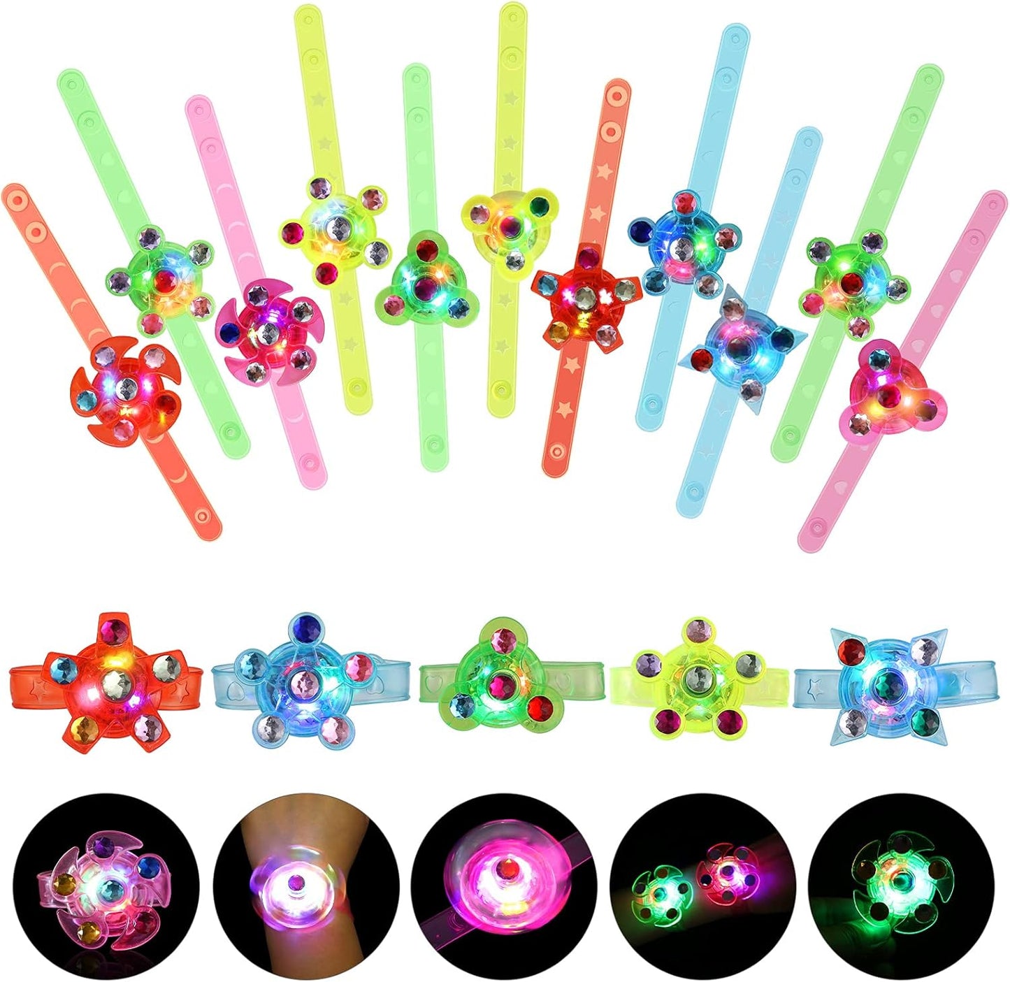 LED Spinner Bracelet -12pk