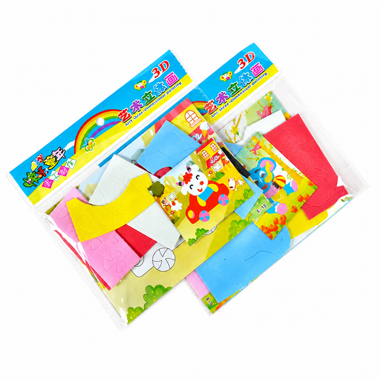 DIY Cartoon Animal Puzzle Stickers-10pk